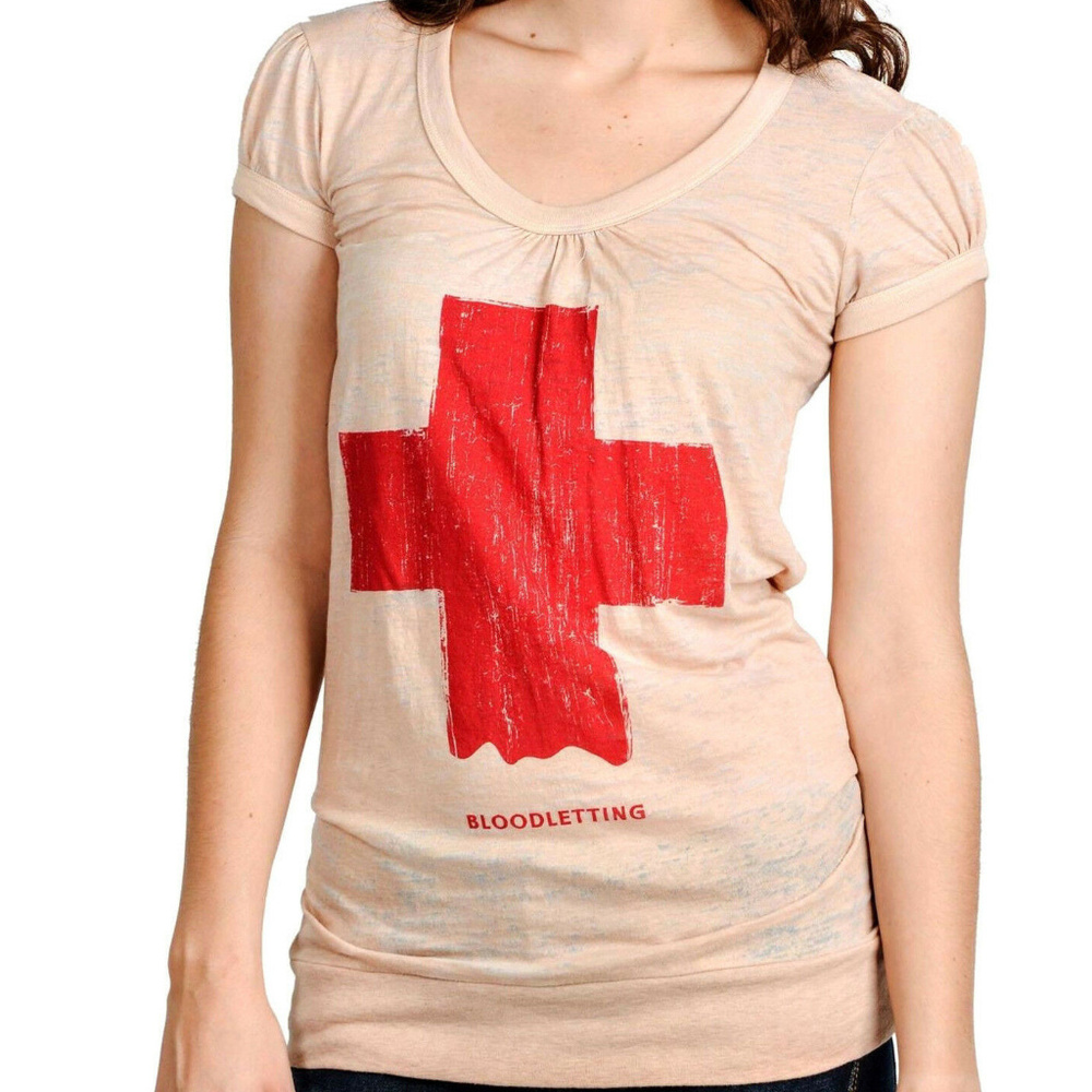 Seven 7 Deadly BURNOUT CRoSS GRAPHiC Babydoll tee